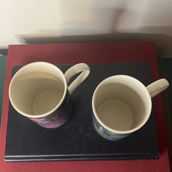 Pair of Dunoon Stoneware Claude Monet Inspired Coffee Tea Mugs Scotland - Picture 5 of 6
